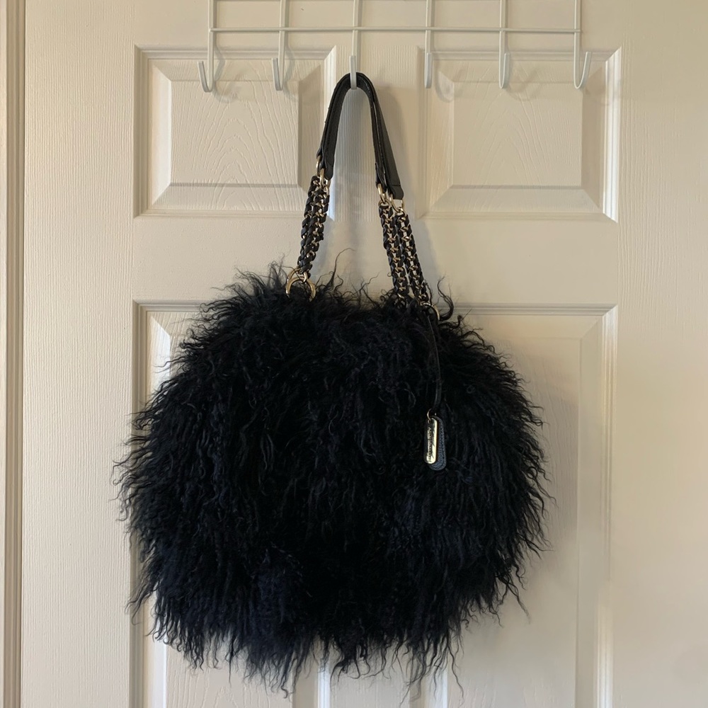 Sheep fur purse